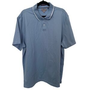 Men's TED BAKER Cotton Blend Light Blue Short Sleeve Polo Tee Shirt - XXL